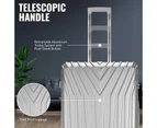 3pc Luggage Suitcase Trolley Set TSA Travel Carry On Bag Hard Case Lightweight C - Silver