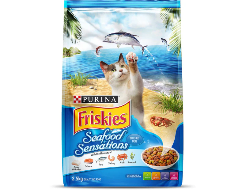 Friskies Seafood Sensations Cat Dry Food 2.5kg