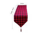 Table Runner Exquisite Soft Comfortable Tear Resistance Christmas Decoration Table Runner for Home-Red+Black Plaid