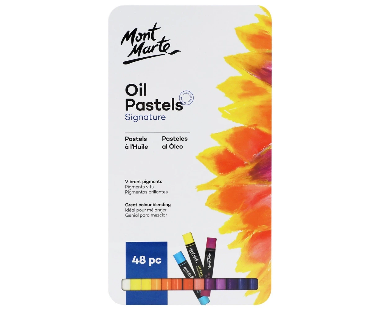 Mont Marte Signature Oil Pastels - Metal Tin 48pc