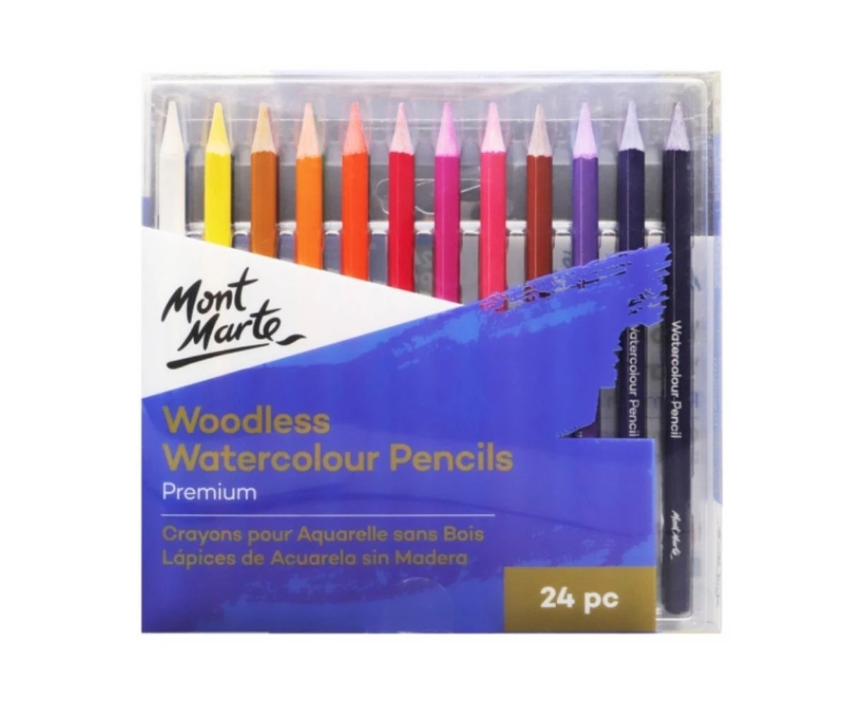 Mont Marte Premium Pencil Set - Woodless Watercolour Pencils 24pc