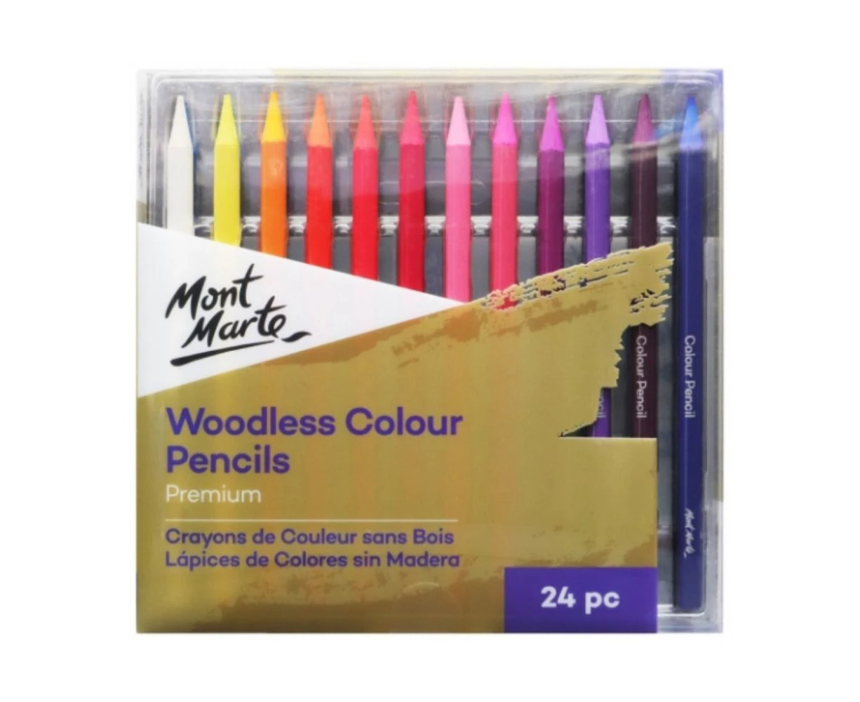 Mont Marte Premium Pencil Set - Woodless Colour Pencils 24pc