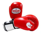 Morgan Sports - V2 Platinum Leather Boxing Gloves - MMA Muay Thai - 10-16oz - Red