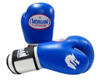 Morgan Sports - V2 Platinum Leather Boxing Gloves - MMA Muay Thai - 10-16oz - Blue