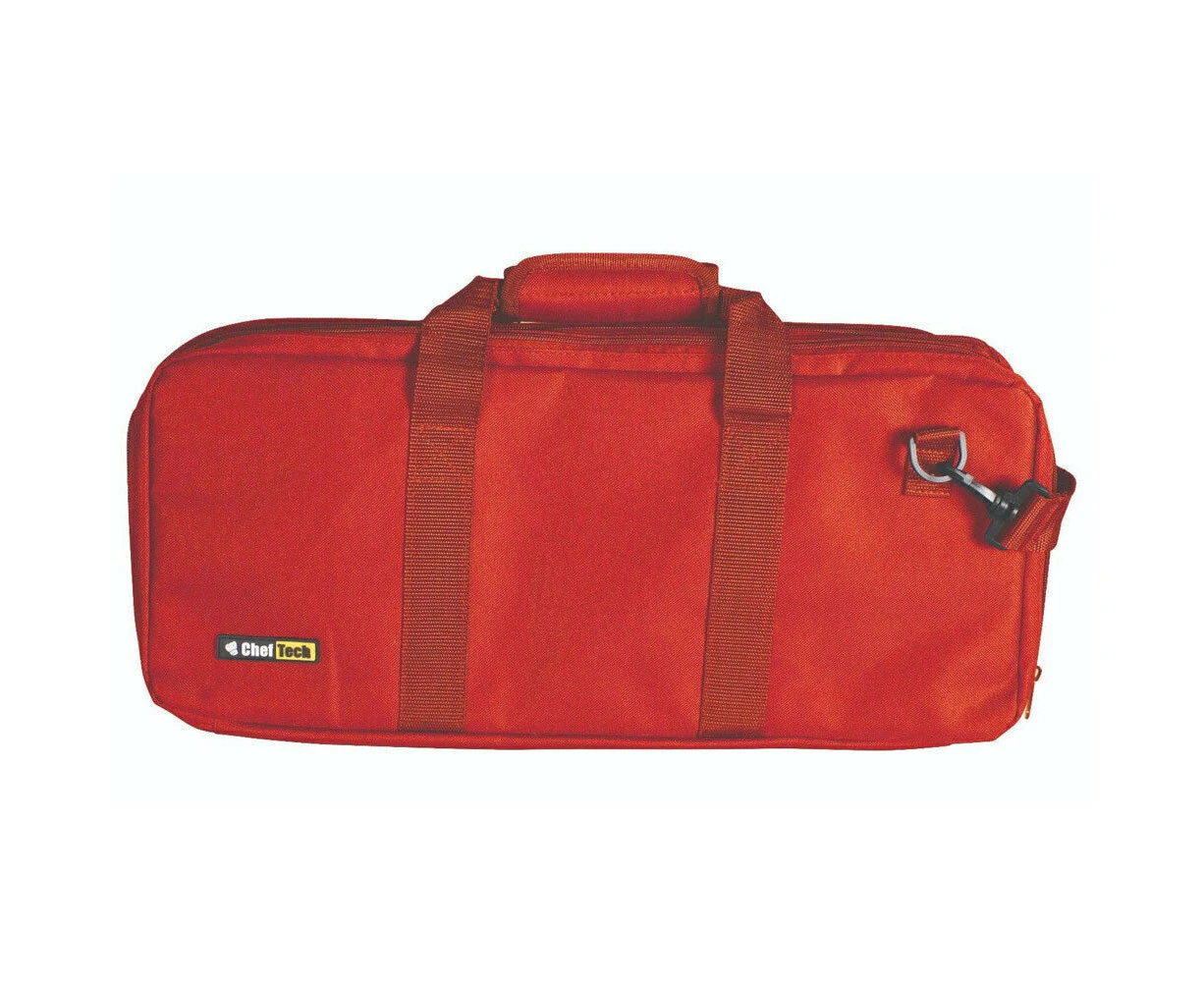 Cheftech 18 Piece Knife Roll Bag - Red