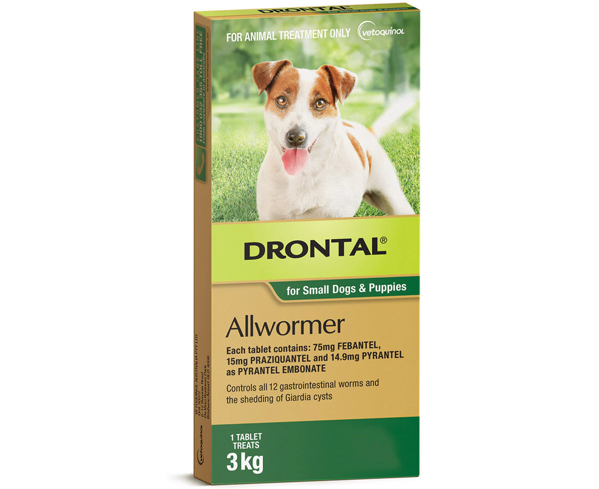 Drontal Chewable Allwormer for Puppies & Small Dogs 3kg 50 Pack