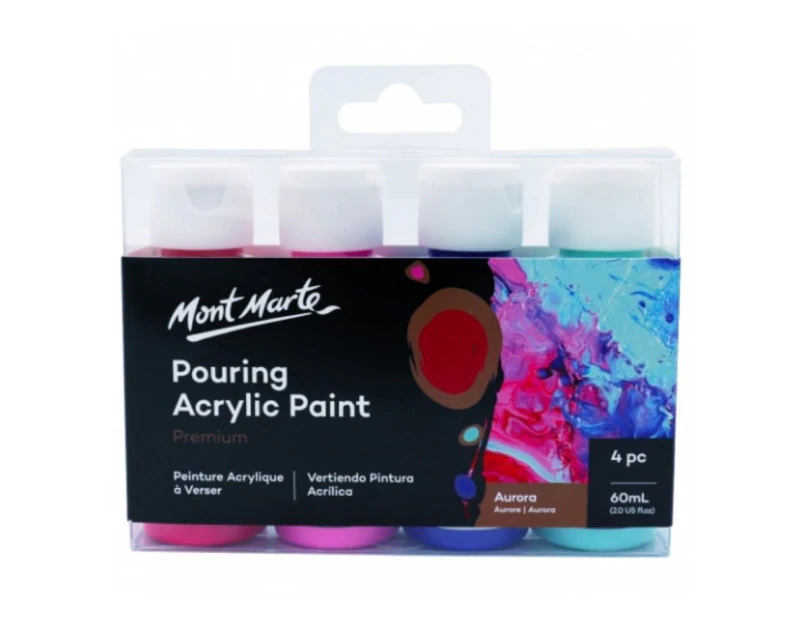 Mont Marte Acrylic Pouring / Fluid 4pc Paint Set - Aurora