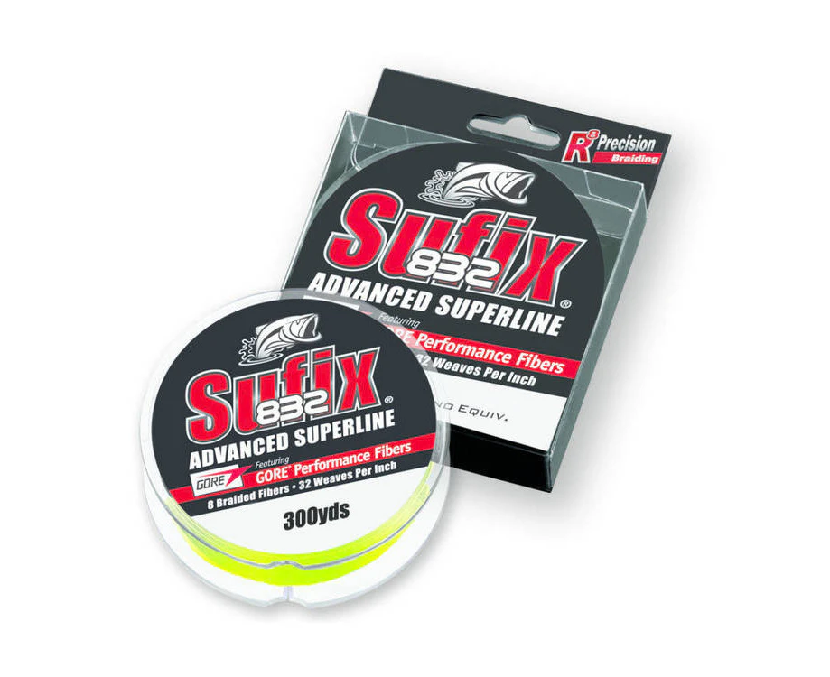 Sufix 832 Advanced Superline x8 Braid 300yd Neon Lime Fishing Line #50lb