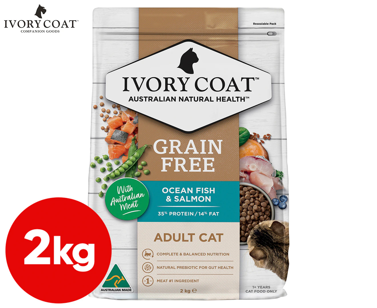 Ivory Coat Adult Dry Cat Food Ocean Fish & Salmon 2kg