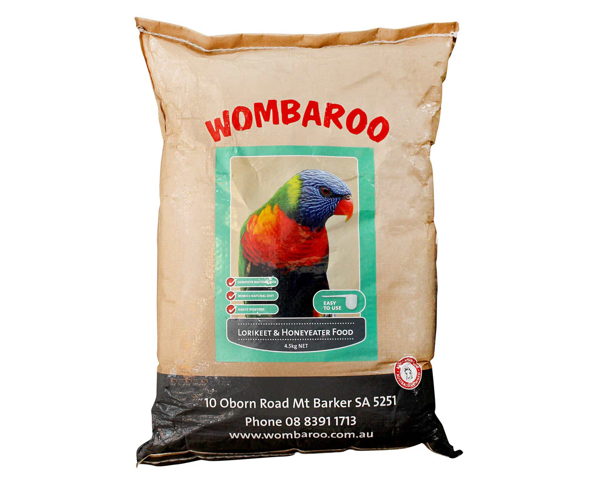 Wombaroo Lorikeet and Honeyeater Complete Nectar Bird Food 4.5kg