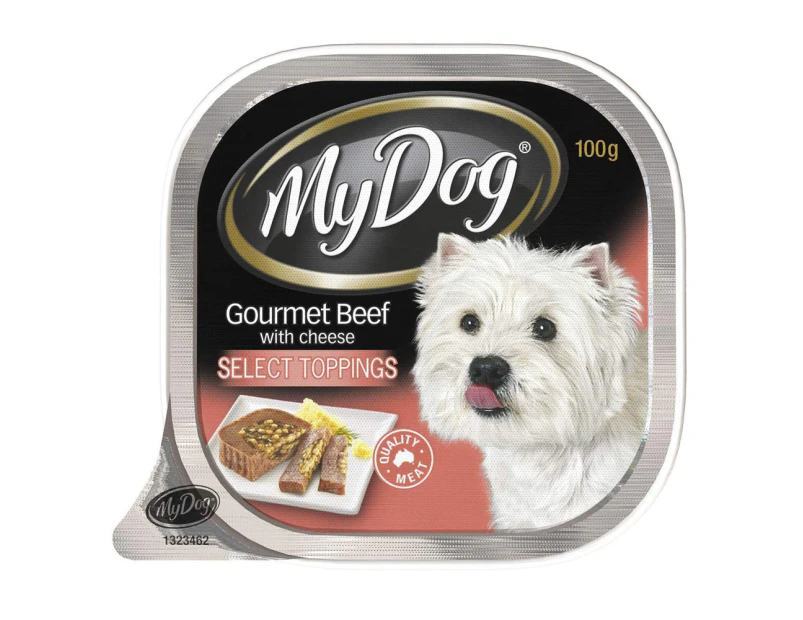 My Dog Prime Beef Topped with Cheese Wet Dog Food 12 x 100g Tray