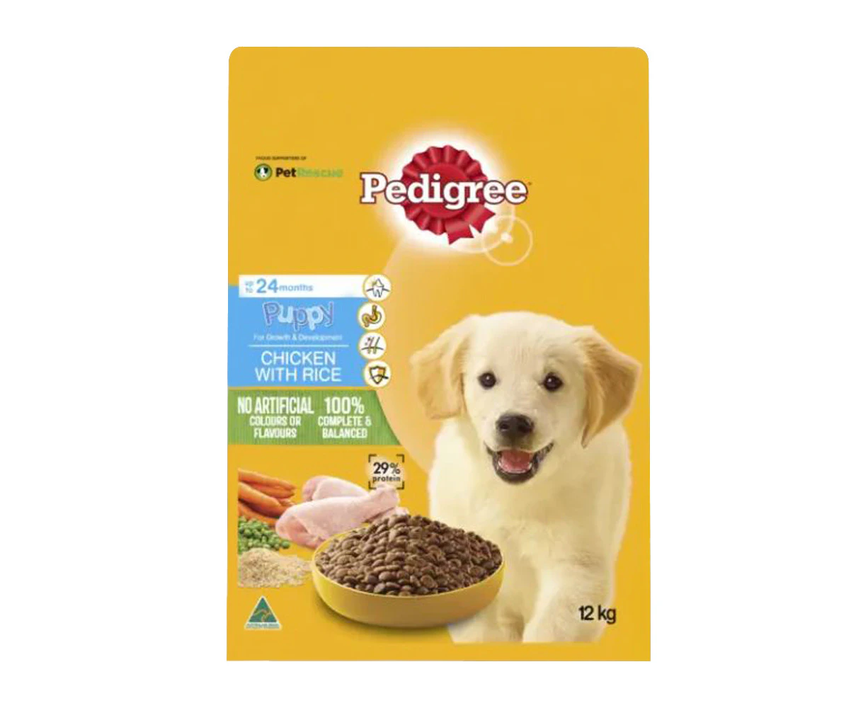 Pedigree Puppy Meaty Bites Dry Puppy Food w/ Chicken & Rice 12kg