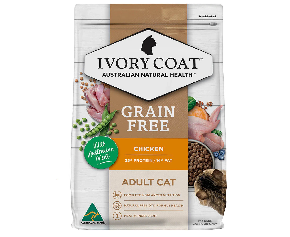 Ivory Coat Adult Grain Free Dry Cat Food Chicken w/ Australian Meat 4kg