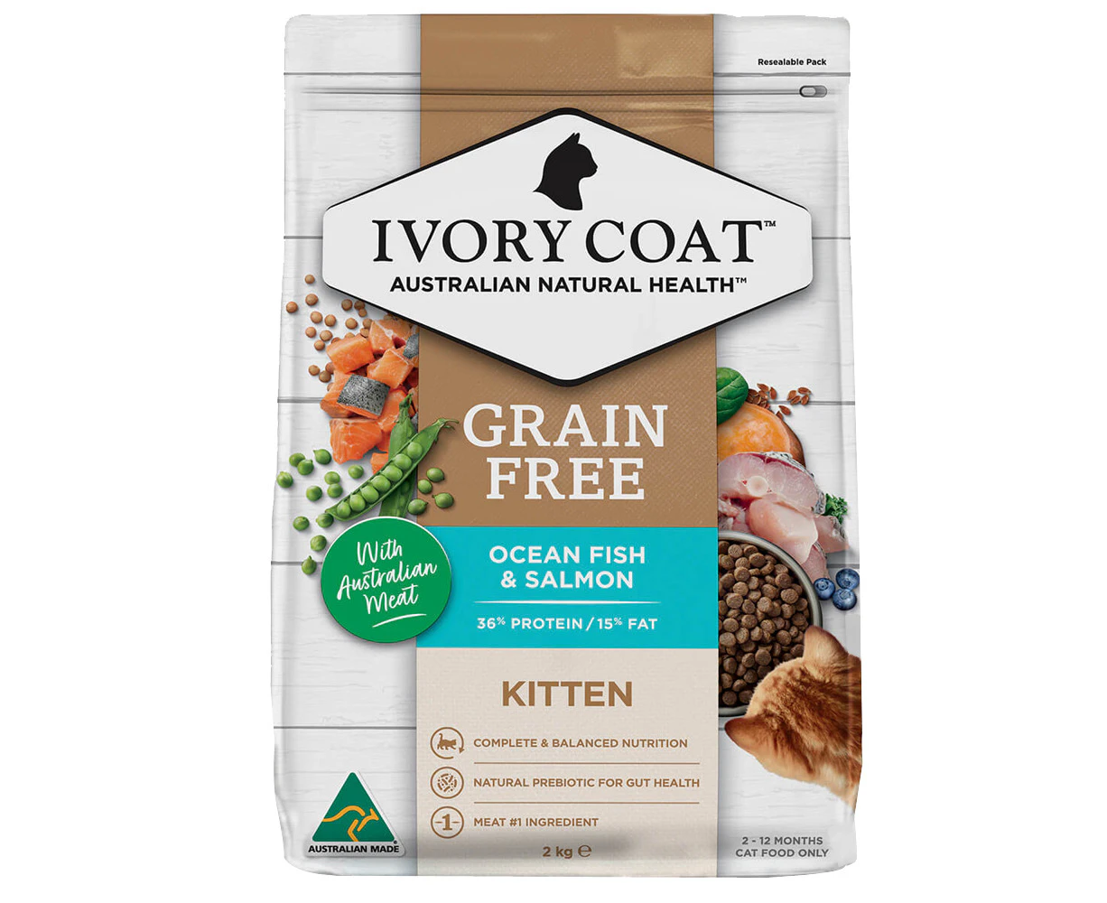 Ivory Coat Kitten Grain Free Dry Cat Food Ocean Fish & Salmon 2kg