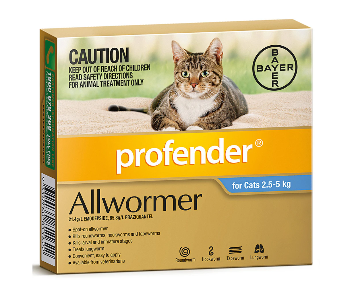 Profender Cat Allwormer Broad Spectrum Control 2.5-5kg 20 Pack