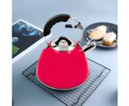 Aquatic Stainless Steel Whistling Tea Kettle 3L Stovetop Induction Water Pot Red