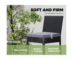 Livsip Outdoor Bar Set Table Stools 3-Piece Garden Furniture Dining Chairs Wicker Patio Setting