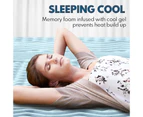 Queen Size Cool Gel Memory Foam Mattress Topper Bamboo Cover 5CM 7-Zone