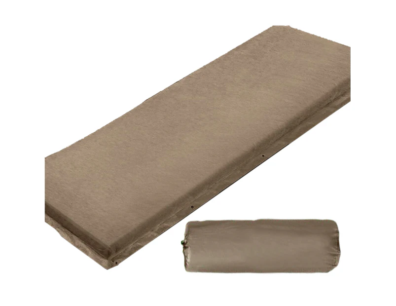 Single Size Self Inflating Matress Bed Mat Joinable 10CM Thick Coffee - Brown