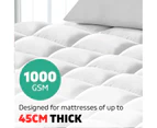 King Single Mattress Bed Topper Pillowtop 1000GSM Microfibre Filling Protector