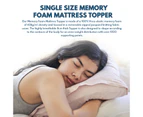 Single Size High-Density Memory Foam Mattress Topper 8cm Thick