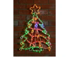 Multi Colour LED Decorated Christmas Tree Rope Light Silhouette - 76cm - Multi Colour