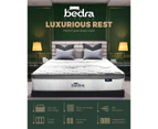 Bedra Double Mattress Euro Top Bed Mattress Pocket Spring Medium Firm 34cm 7 Zone