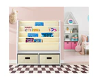 Oikiture Kids Bookshelf Toys Storage Organiser Bookcase 4 Tiers Display Rack