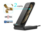 Orotec NexGen 10W Fast Charge Wireless Charger Stand Dual Coil Black