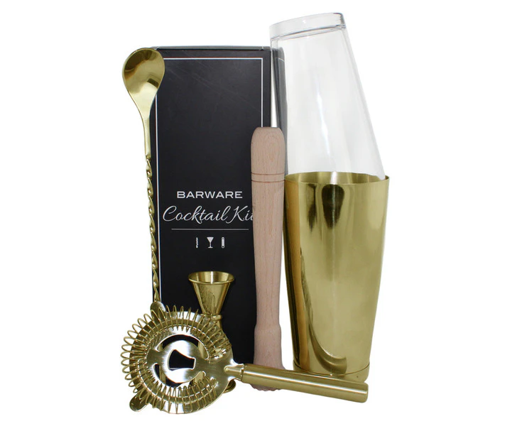 Cocktail Kit Gold 6 Piece in Gift Box