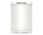 Gutermann Sew-all Thread #800 WHITE M292 1000m 100% Polyester Sewing Thread