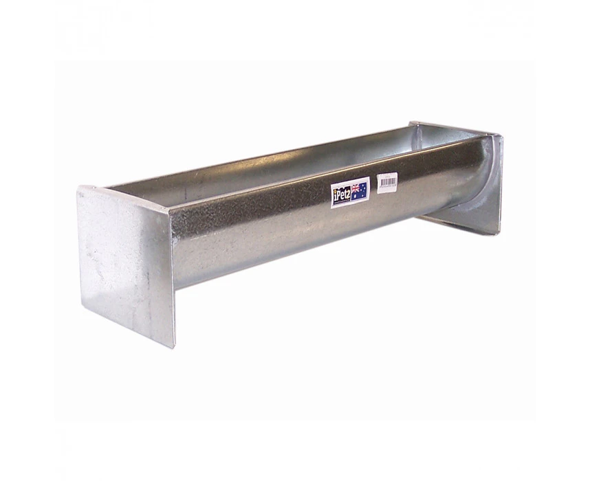 iPetz Galvanised Poultry Trough Food Water Feeder 30 Inch