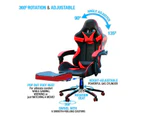 Deluxe Gaming Chair Office Computer Racing Pu Leather Chair Blue