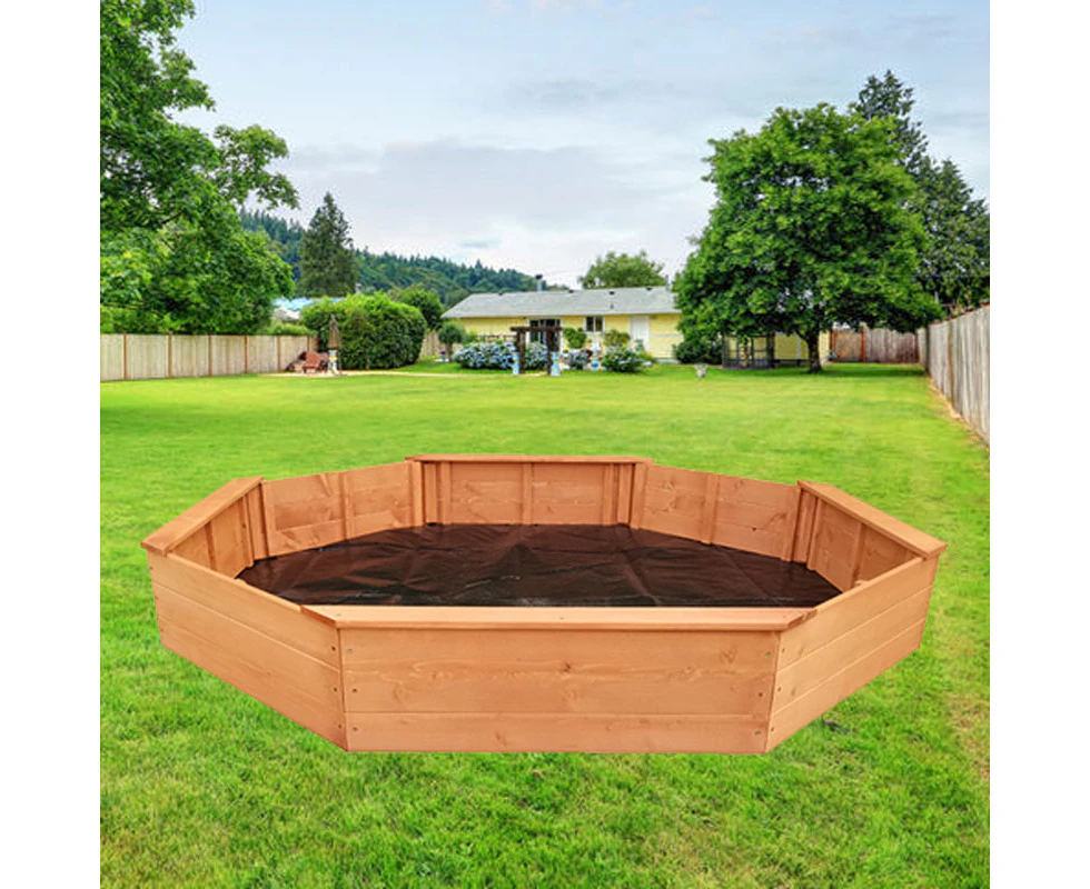 Kids Sandpit Wooden Play Large Round Outdoor Sand Pit Sand Box 177Cm