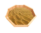 Kids Sandpit Wooden Play Large Round Outdoor Sand Pit Sand Box 177Cm