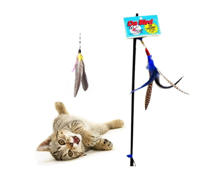 Go Cat Da Bird Original Swivel Cat Feather Teaser