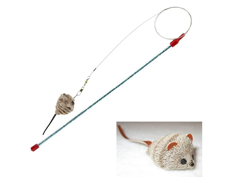 Da Bird Cat Catcher Cat Teaser - Wand with Replaceable Mouse on a Wire