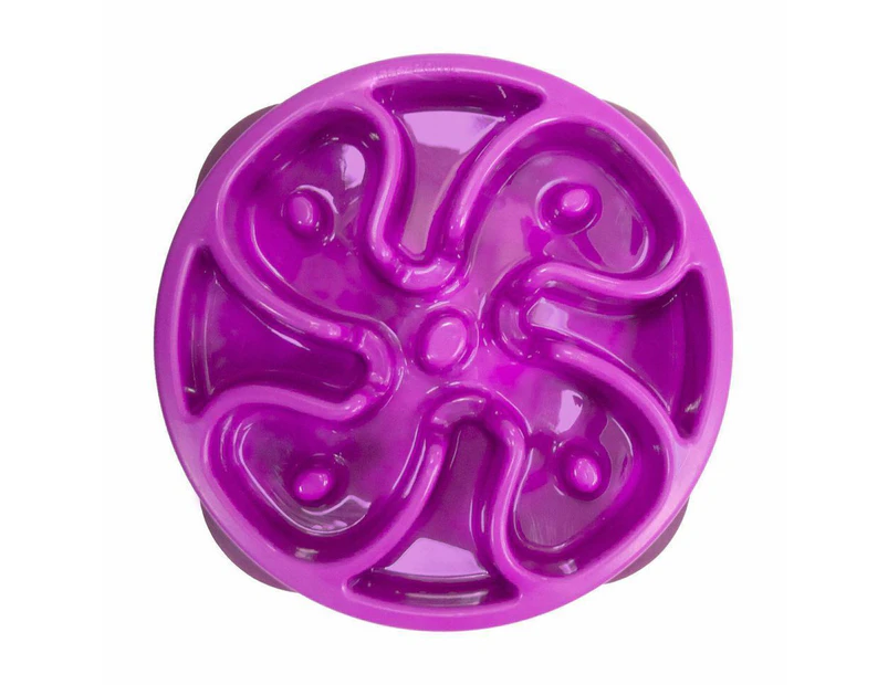Outward Hound Mini Fun Feeder Interactive Slow Bowl for Dogs - Purple Flower