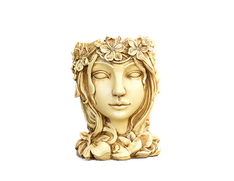 Goddess head design succulent plant pot, lady face flower pot, suitable for office/home