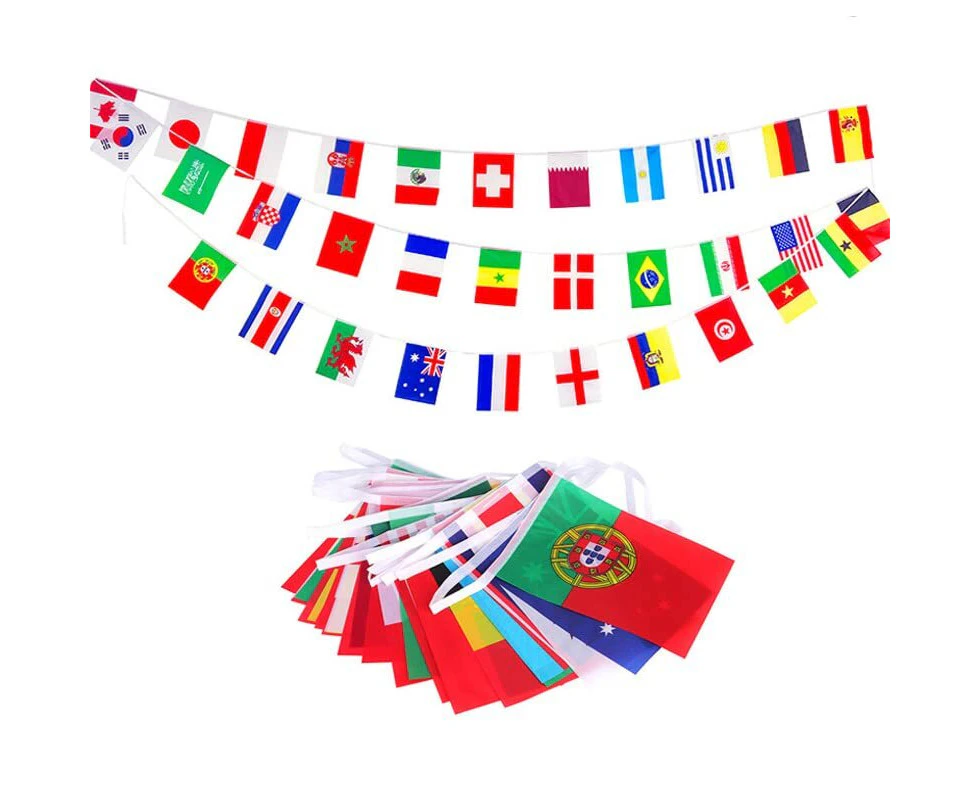 100 Countries String Bunting Flag International World Flags Bar Party Banner 25m - Multi