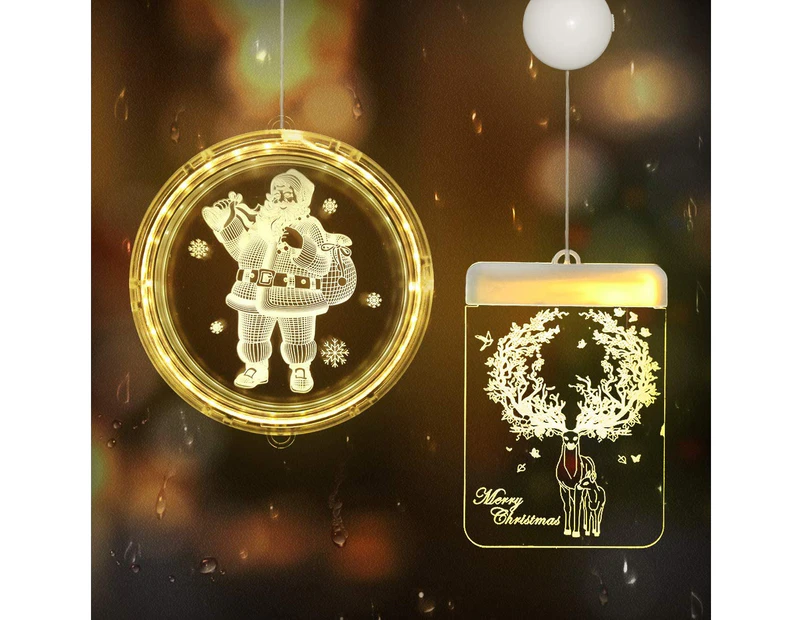 2 pcs Christmas Lights Outdoor Christmas Decoration, Hanging 3D Christmas Tree Lights, Christmas Tree Garland (2 styles)