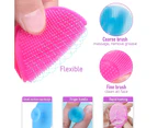 10 Pieces Soft Silicone Facial Cleansing Brush, Handheld Face Scrubber Pore Cleansing Brush Face Exfoliator Scrubber Brush(Blue and Red)