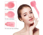 Silicone Facial Cleansing Brush, Three-sided Facial Lip Scrubber Brush Face Massager for Men and Women, 2PCS