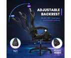 Furb Gaming Chair Racing Recliner Footrest Executive Office Chair Lumbar Support With Headrest Black