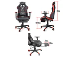 EagleX Gaming Race Chair - BLACK - Racing Office Computer PU Leather Footrest