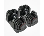 FitnessLAB 2x 40kg Adjustable Dumbbell 80kg Dumbell Set GYM Exercise Weights Fitness