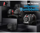 FitnessLAB 2x 40kg Adjustable Dumbbell 80kg Dumbell Set GYM Exercise Weights Fitness