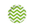 Chevron Lime Green Paper Plates 17cm 8 Pack