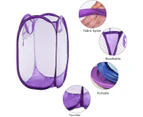 Foldable Mesh Pop-Up Mesh Laundry Hamper with Side Pocket Clothes Laundry Basket Storage Bag with Carry Handles