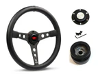 SAAS Steering Wheel SW616OS-BS & boss for Land Rover County 110 Series (Heritage Boss Kit) - Black